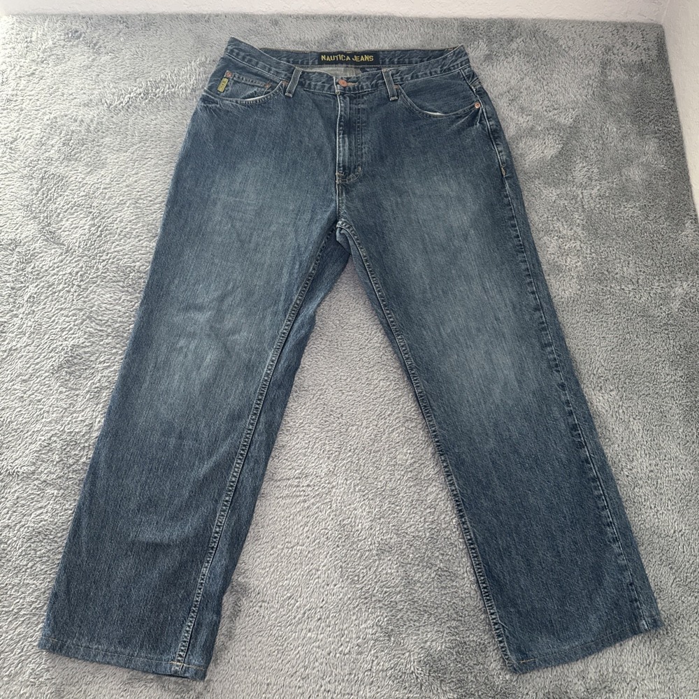 Y2K Nautica Jeans Men's 34x30 Medium Wash Straight Leg Casual Pants